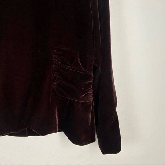 Vtg 90s Brown Velvet Blazer Women XLP Steampunk Academia Western Equestrian Goth - Picture 8 of 13